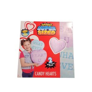 Seriously Super Sized Candy Hearts 2 Giant Food Plush Set Whatever Heart U New